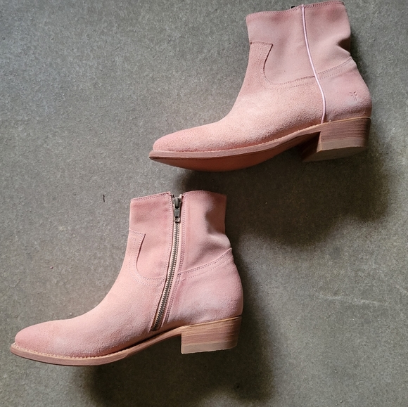 🌟 AUTHENTIC ✨️ NEW Frye Suede Billy Short Boots Dusty Rose Pink 👢 Size 10 - Picture 2 of 16